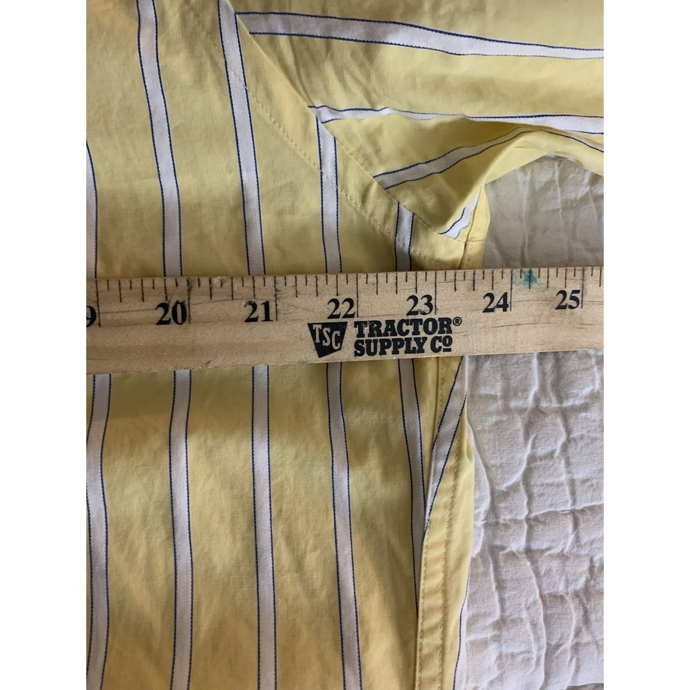 Mens XL VTG Y2K Aerocrombie & Fitch Yellow‎ Striped Muscle Button Down Shirt - Picture 7 of 9